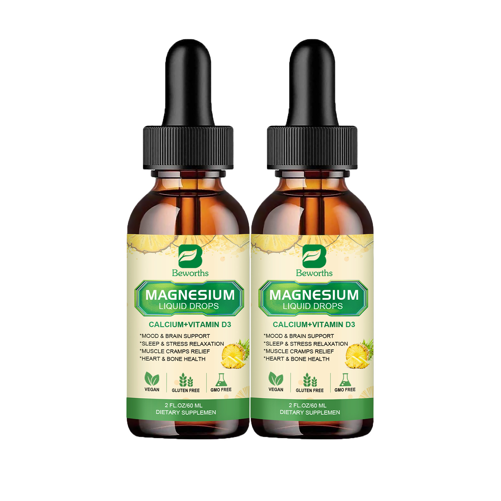 Organic Magnesium Liquid Drops for Sleep/ Anxiety Relief 500mg High Absorption