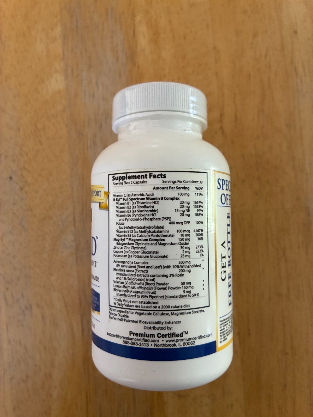 Premium Certified STRESS MD Natural Anxiety Calming Balance Support 60 Capsules