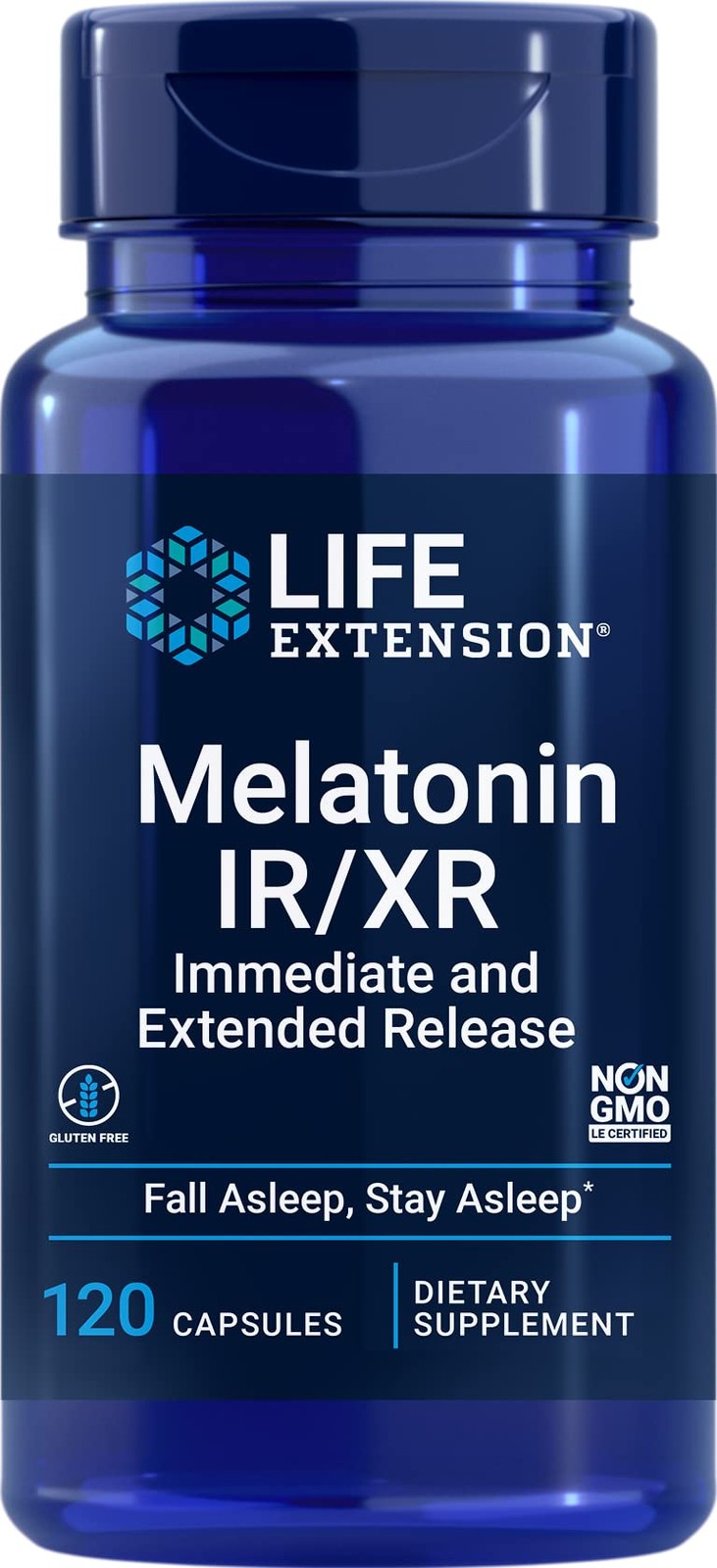 Life Extension Melatonin IR/XR 120 Capsules – Immediate 120 Count (Pack of 1)