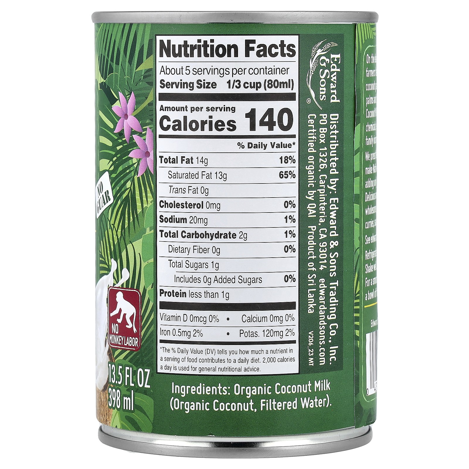 Organic Coconut Milk, Simple, Unsweetened, 13.5 fl oz (398 ml)