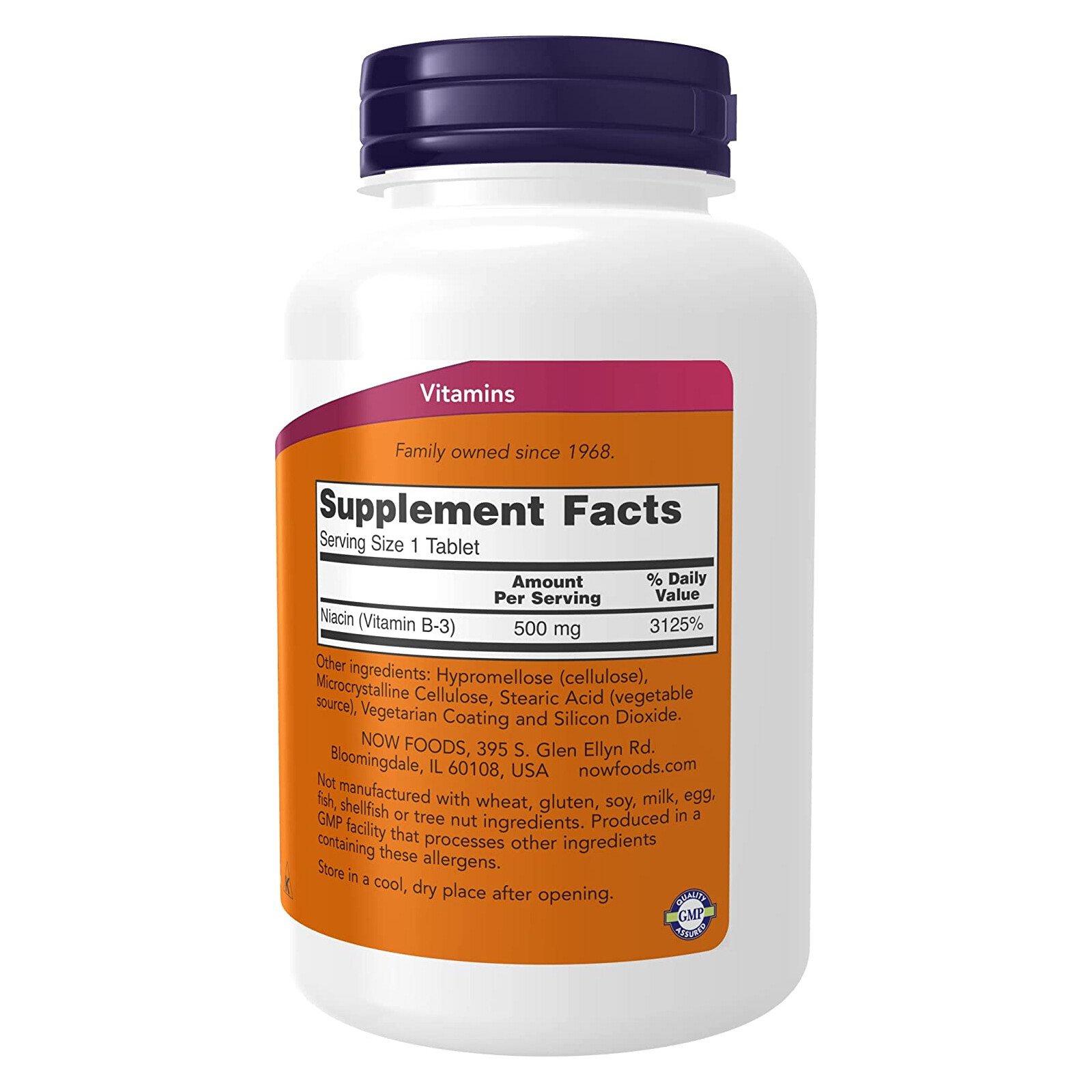 NOW FOODS Niacin 500 mg – 250 Tablets