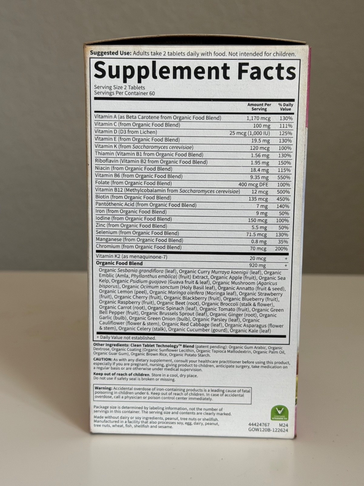 Garden of Life Mykind Organics Women’s Multivitamin (Pack of 120 Tablets)