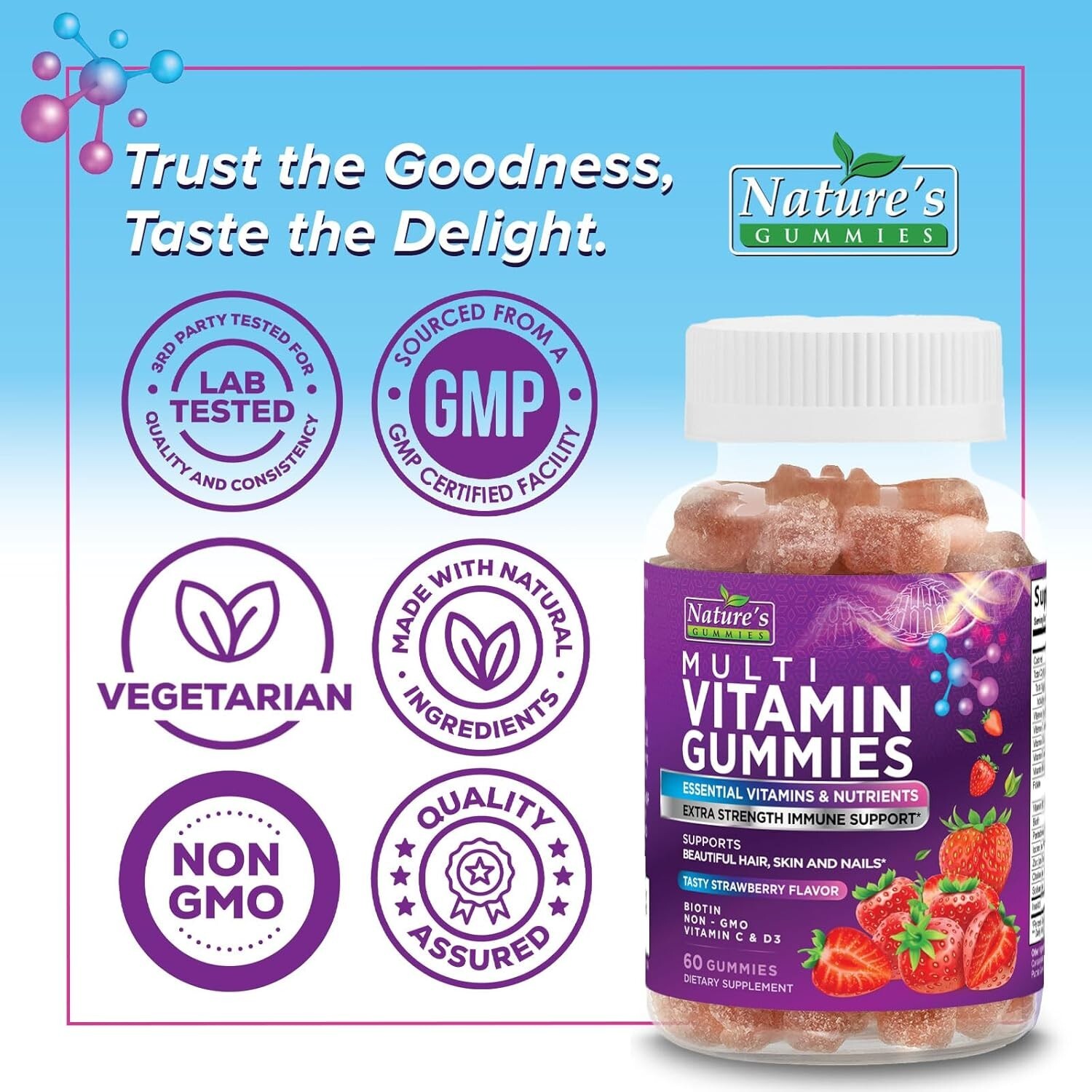 Multivitamin Gummies for Adults Extra Strength – Natural Complete Daily Gummy