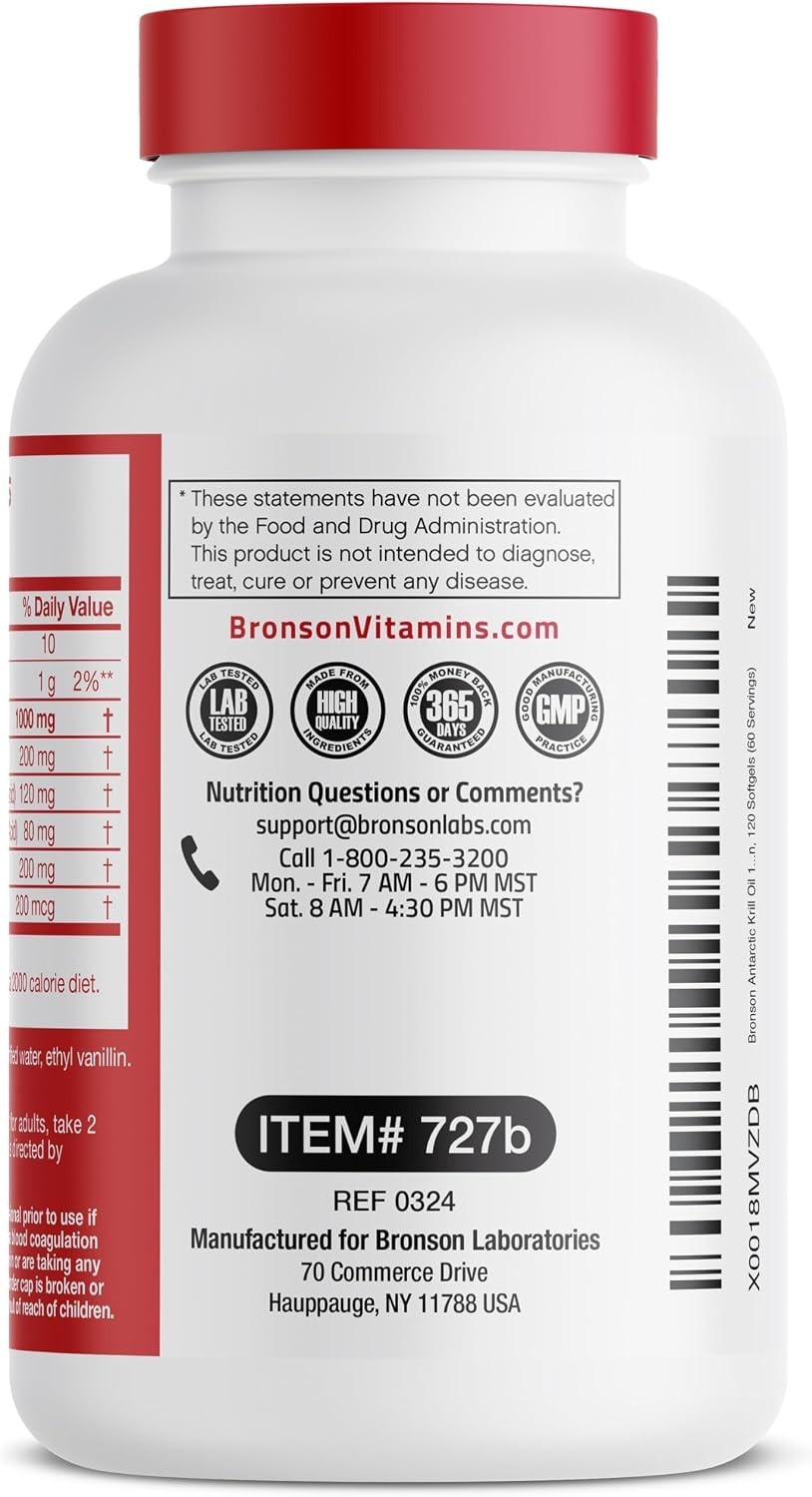 Antarctic Krill Oil 1000 mg, 120 Softgels | Omega-3s, Non-GMO, Gluten Free