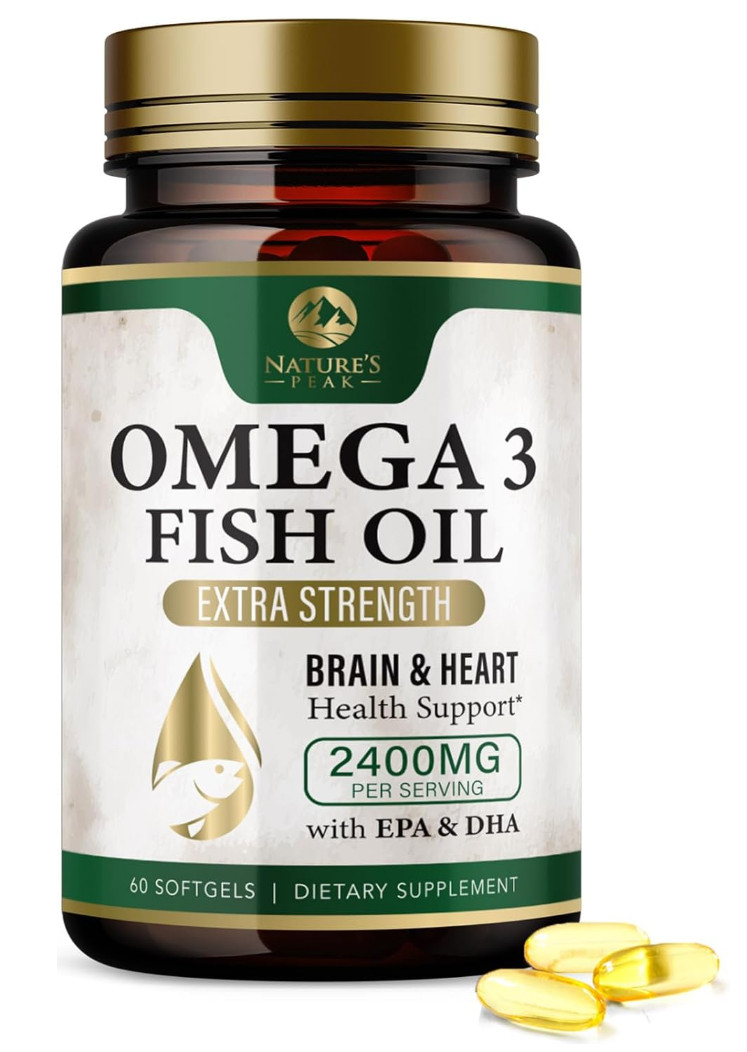 Omega 3 Fish Oil 2400mg – Triple Strength EPA & DHA, 60 Softgels