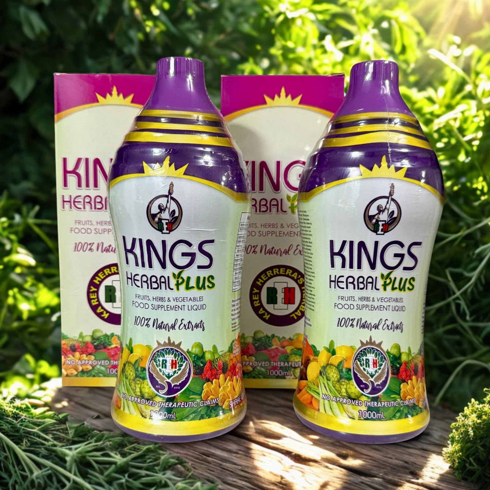 Kings Herbal Plus Food Supplement 1000Ml Fruits Herbs Vegetable Fusion 2 Bottles