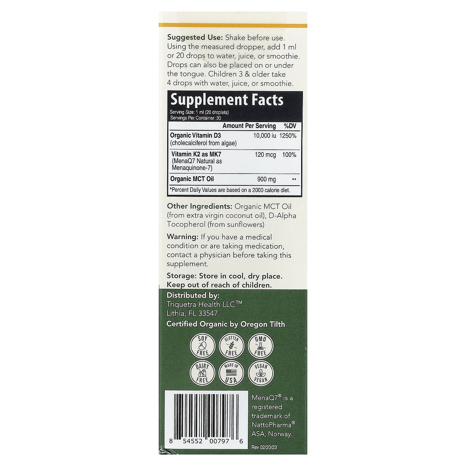 Plant-D3® Whole Food D3 + K2, 1 fl oz (30 ml)