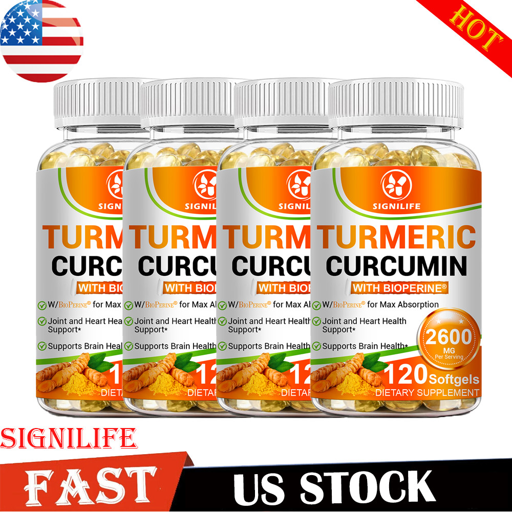 Turmeric Curcumin 2600mg w/ BioPerine Black Pepper Triple Strength Capsules-