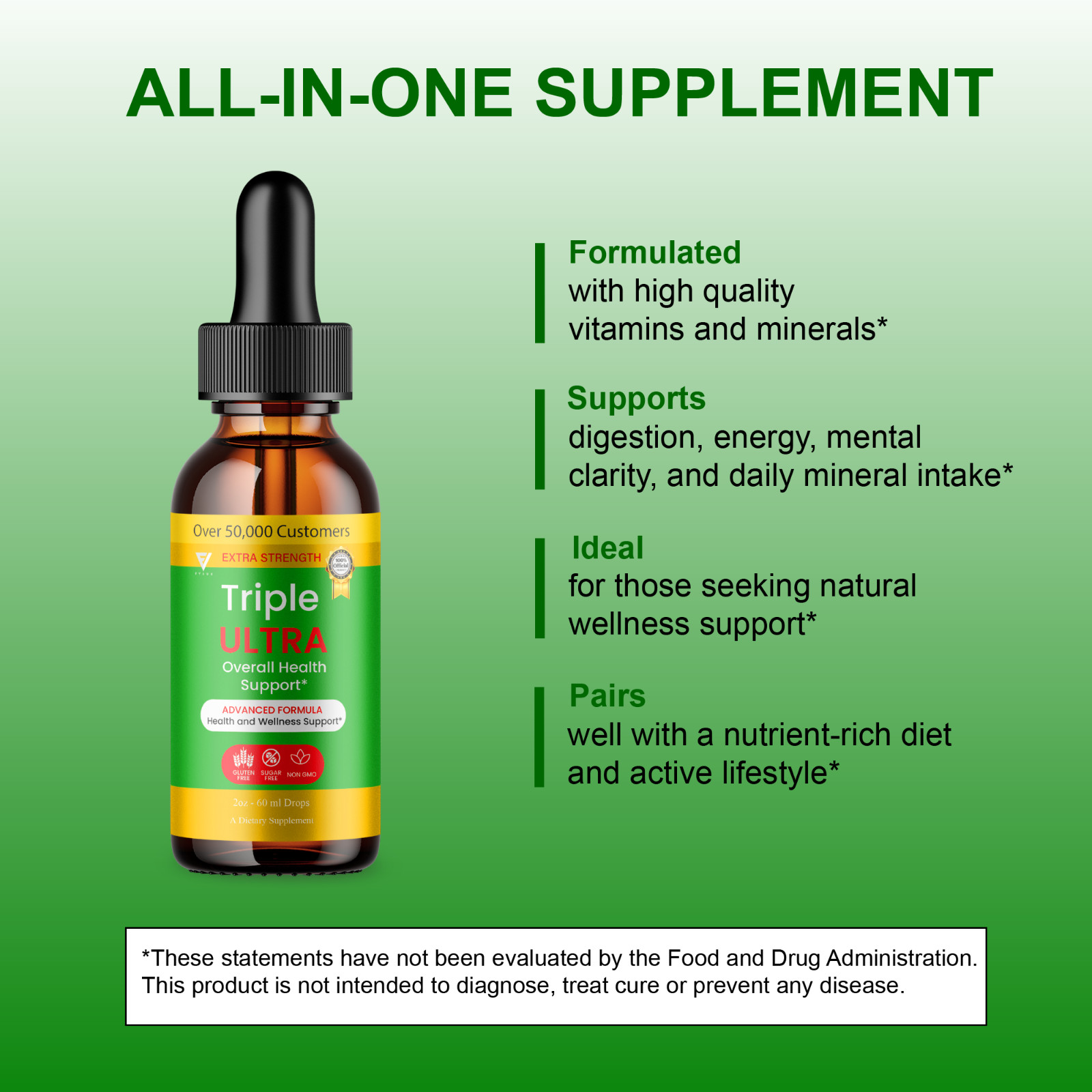 Triple Ultra Drops, 3X Ultra Overall Health & Wellness Formula (2oz)