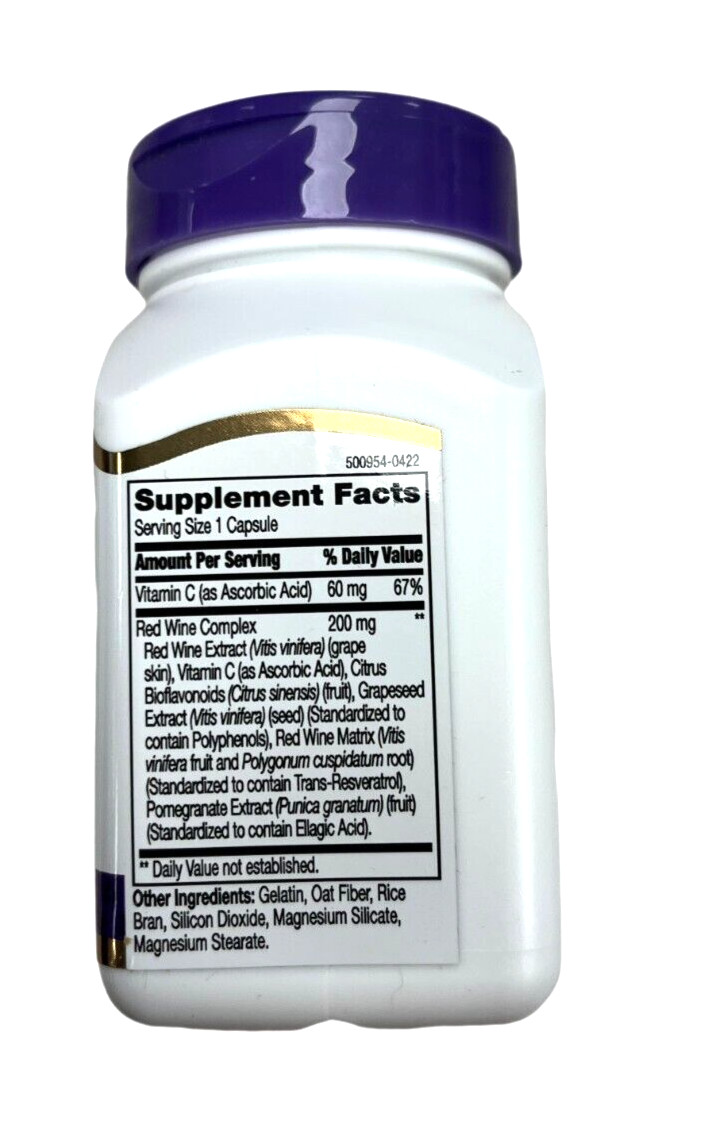 21st Century Resveratrol Red Wine Extract 90 ct Capsules ( 3 pack )^