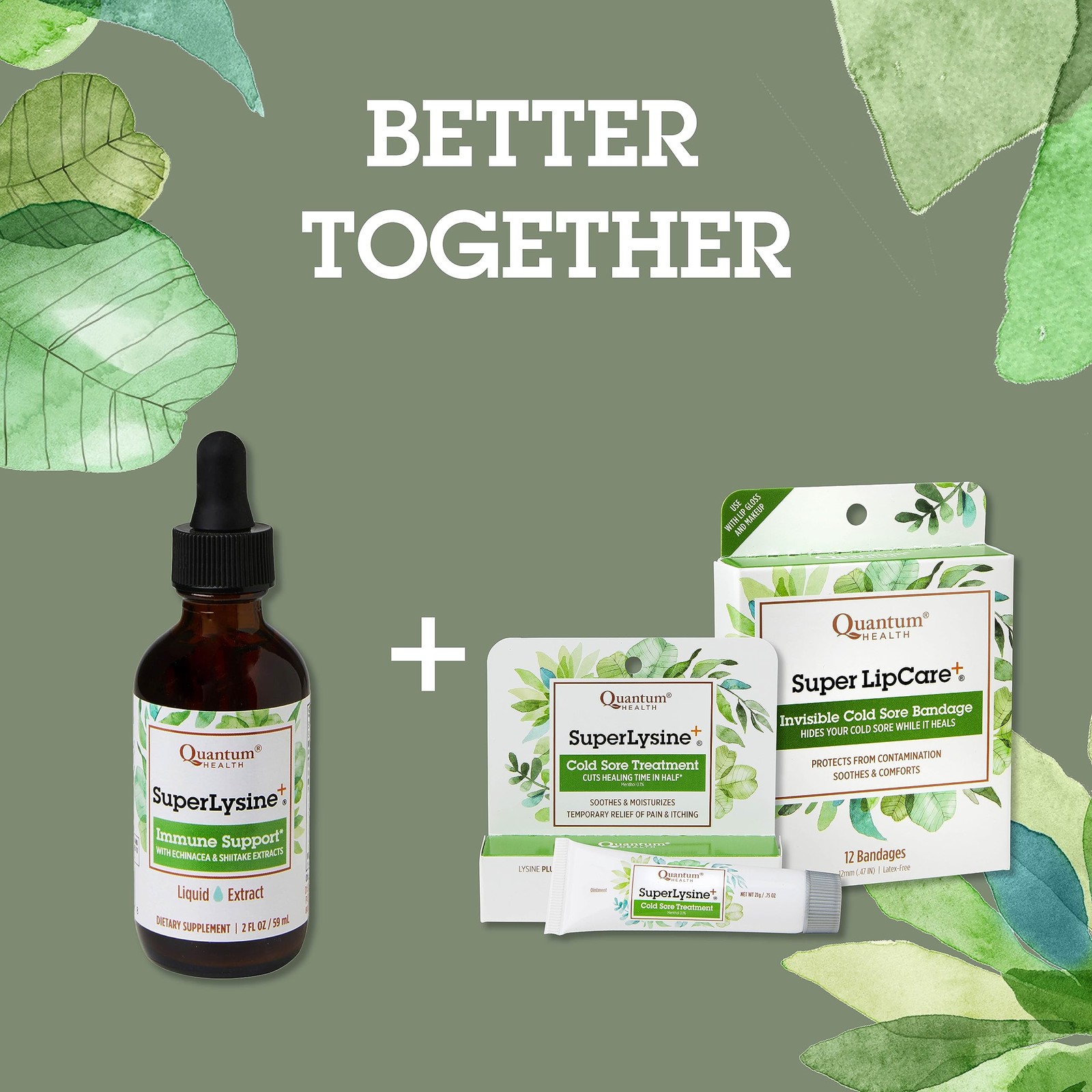 Herbal Immunity Booster Drops L Lysine Vitamin C D3 Shiitake Echinacea 2oz