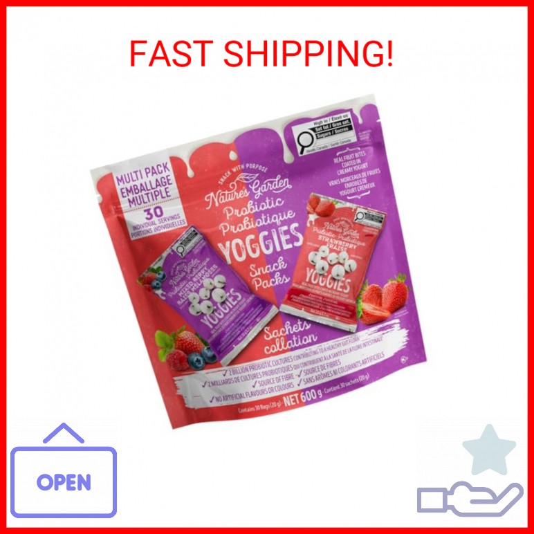 Nature’s Garden Probiotic Yoggies Multi Pack, 21oz (Strawberry 15×0.7 oz + Mixed