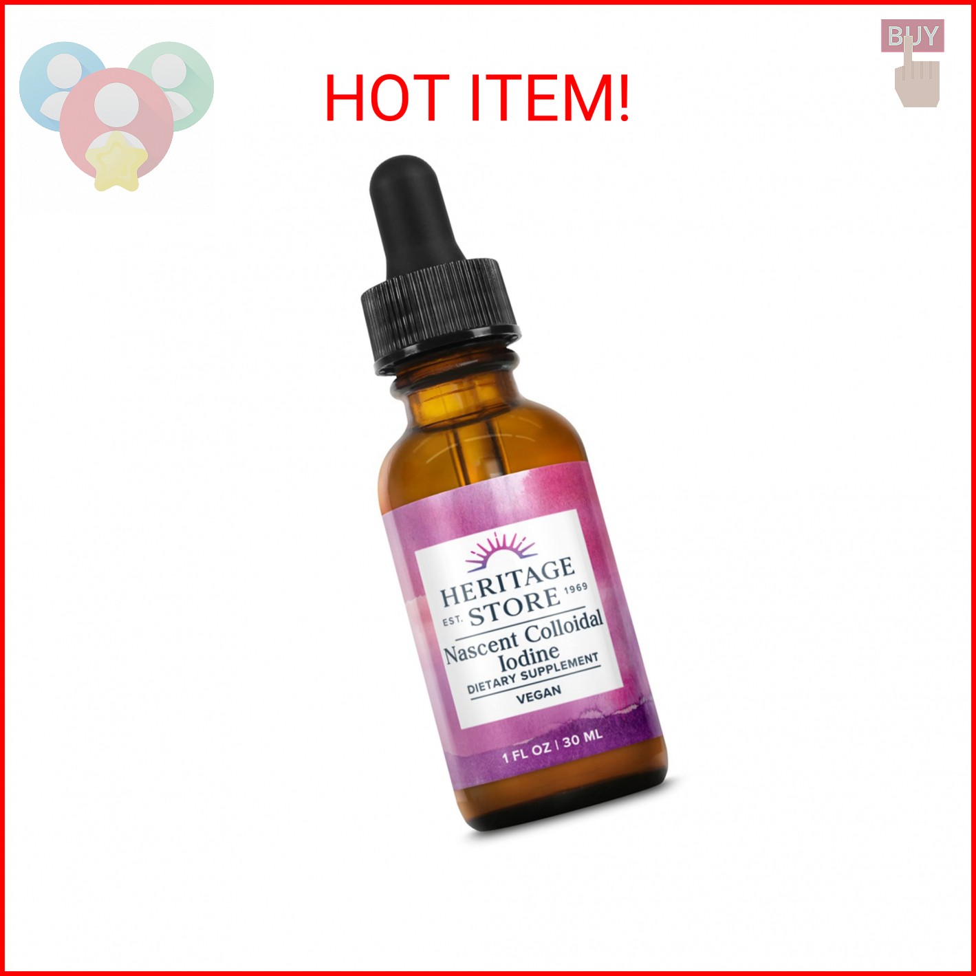 Heritage Store Nascent Colloidal Iodine Drops 246mcg, Liquid Supplement with Nas