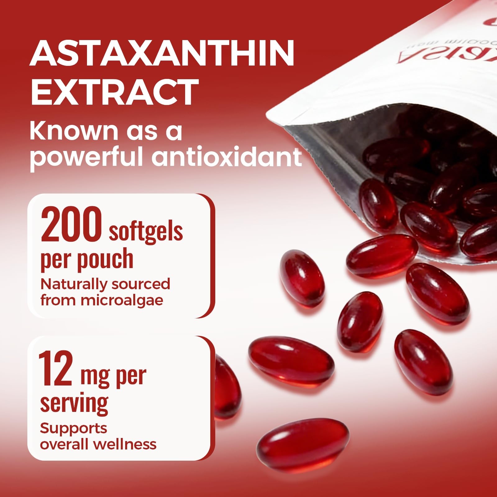 Regpem Astaxanthin 12mg, Revella Astaxanthin Antioxidant Supplements for Immu…