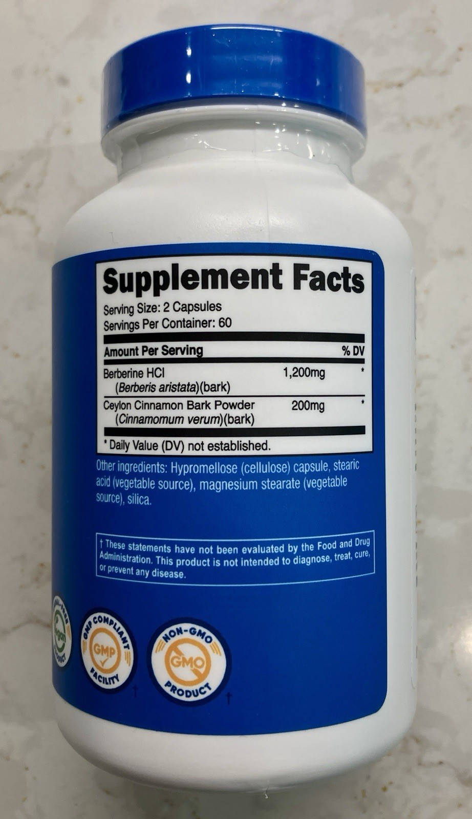 Nutricost Berberine HCl Capsules with Ceylon Cinnamon (120 Count) – Vegan