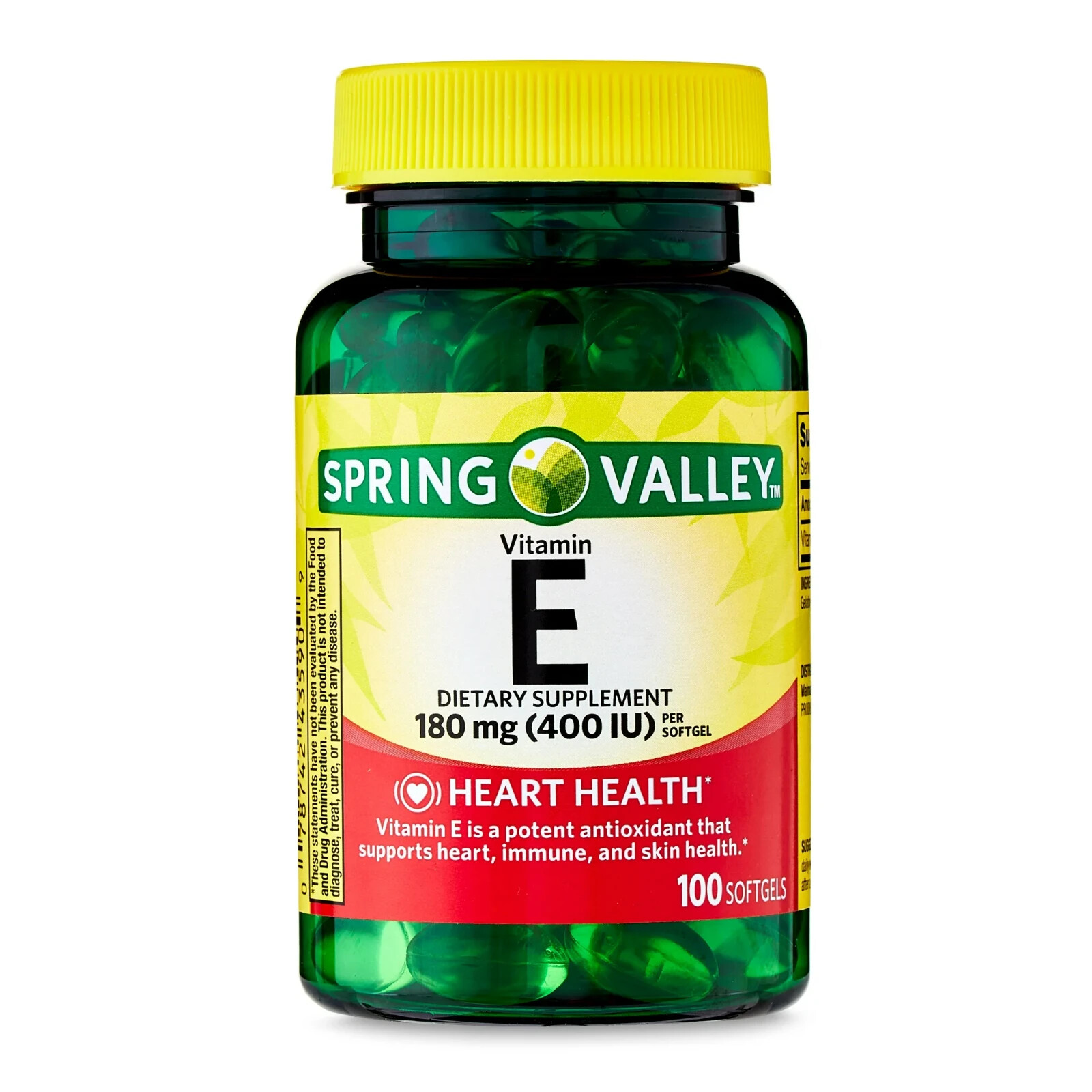 Vitamin E Heart Health Dietary Supplement Softgels, 180 mg (400 IU), 100 Count