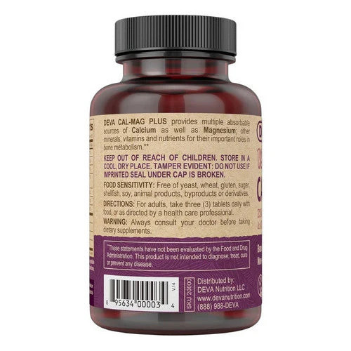 Vegan, Cal-Mag Plus 90 Tab By Deva Vegan Vitamins