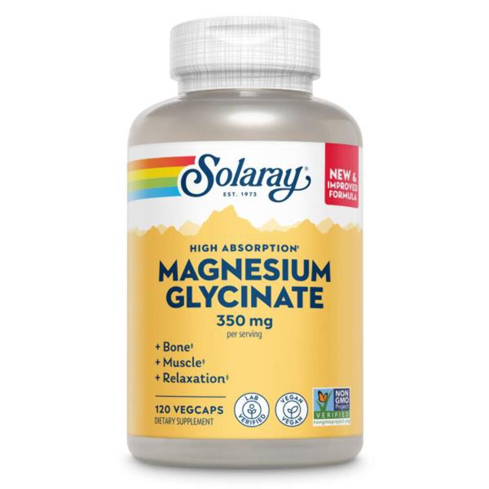 11/28 SOLARAY Magnesium Glycinate Capsules, Chelated Magnesium Bisglycinate w/Bi