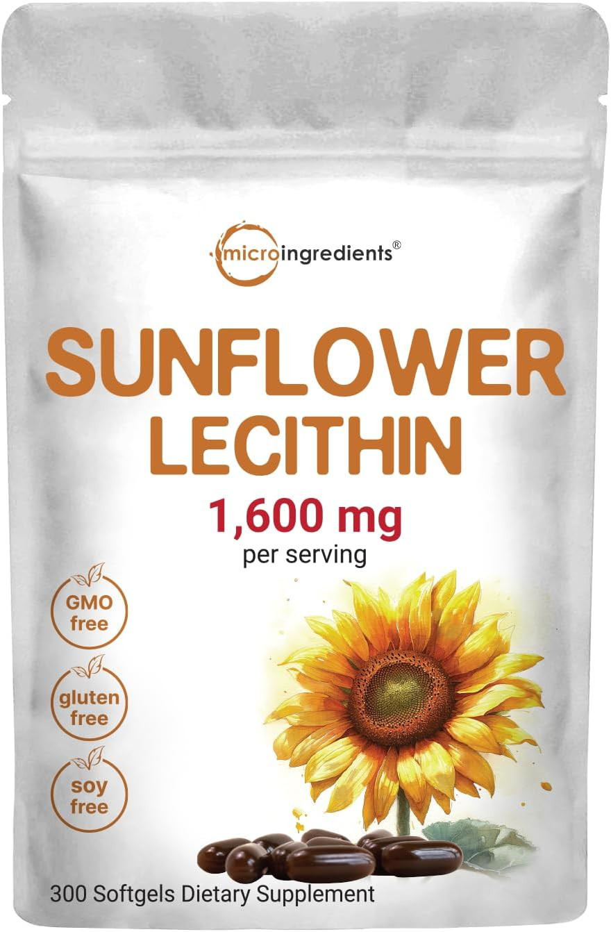 Sunflower Lecithin 1,600Mg per Serving, 300 Softgels | Sustainably Farmed Source