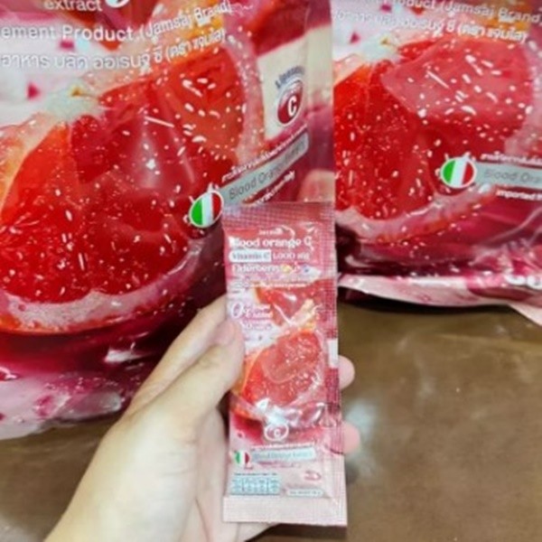 3 x 30 sachet Jamsai Blood Orange Vitamin C 1.000 mg. Elderberry Natural Supp