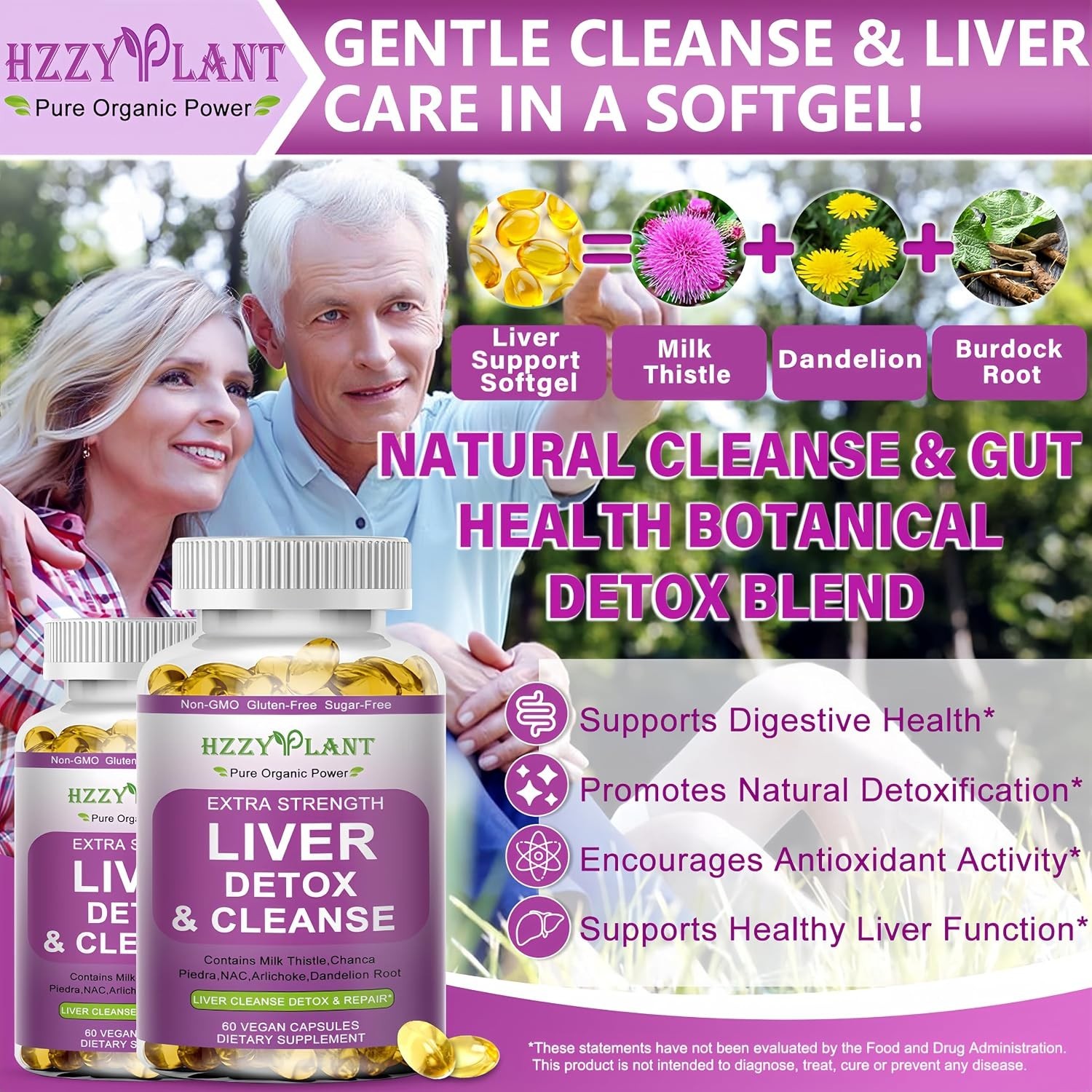 Liver Cleanse Detox & Repair Softgels with Milk Thistle – 60 Non-GMO Servings
