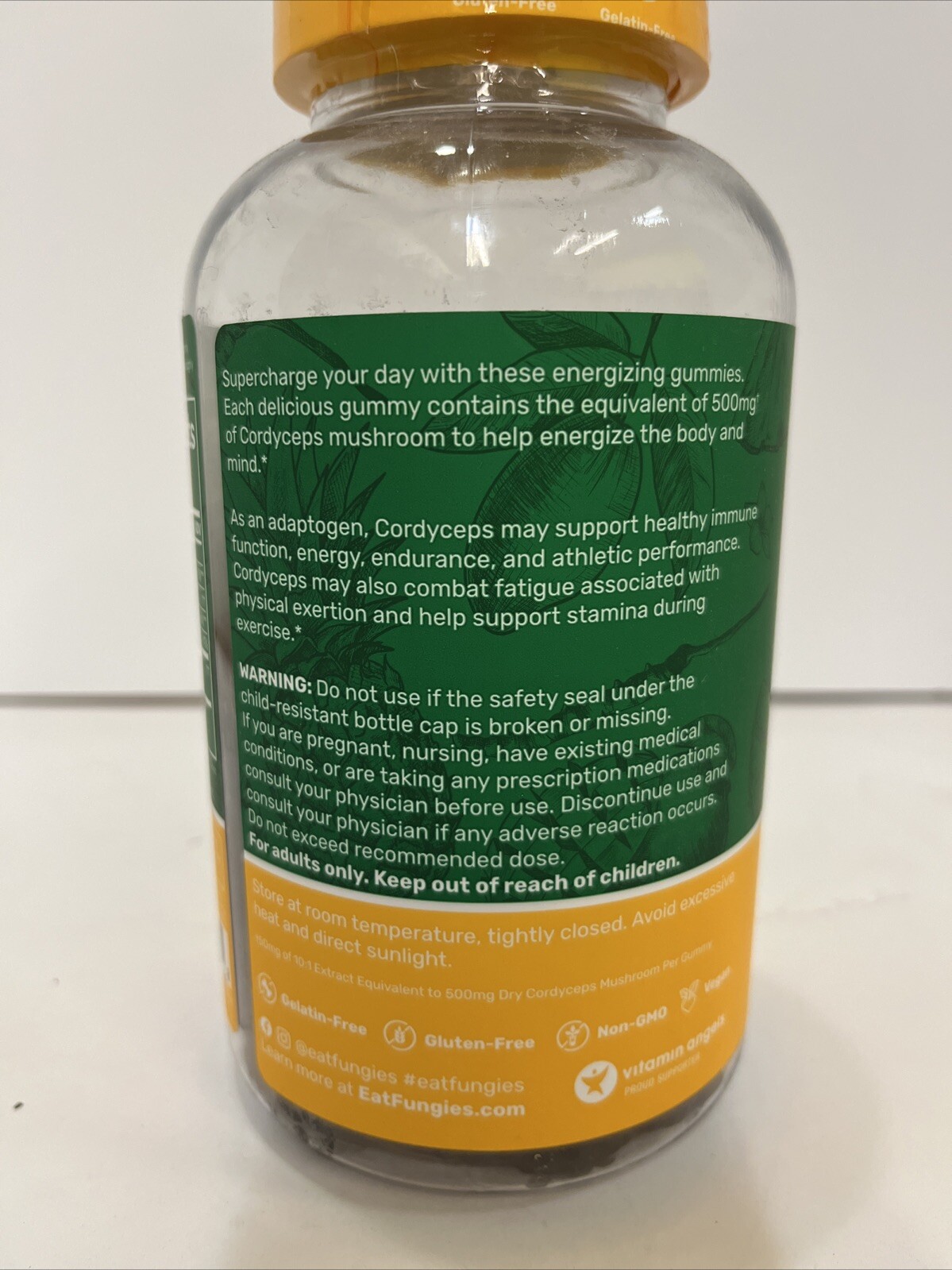 Fungies Cordyceps Mushroom Gummies Energy Support Mango and Pineapple (120 Ct)