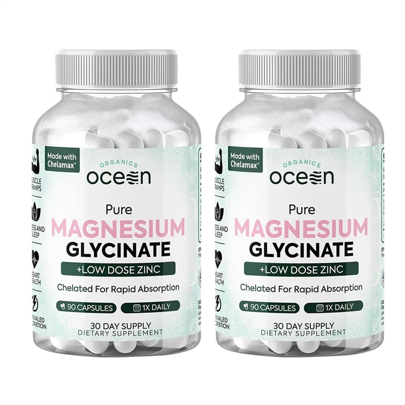 1-3PACKS Organics Ocean Pure Magnesium Glycinate Strength Chelated- 90 CT