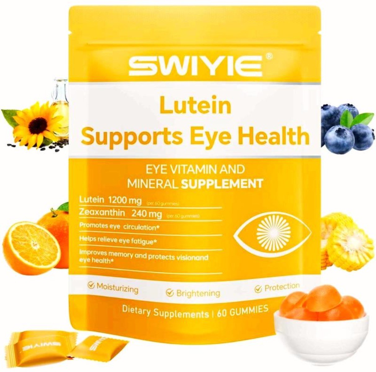 Swiyie Lutein & Zeaxanthin Gummies – Eye Health Supplement with Astaxanthin