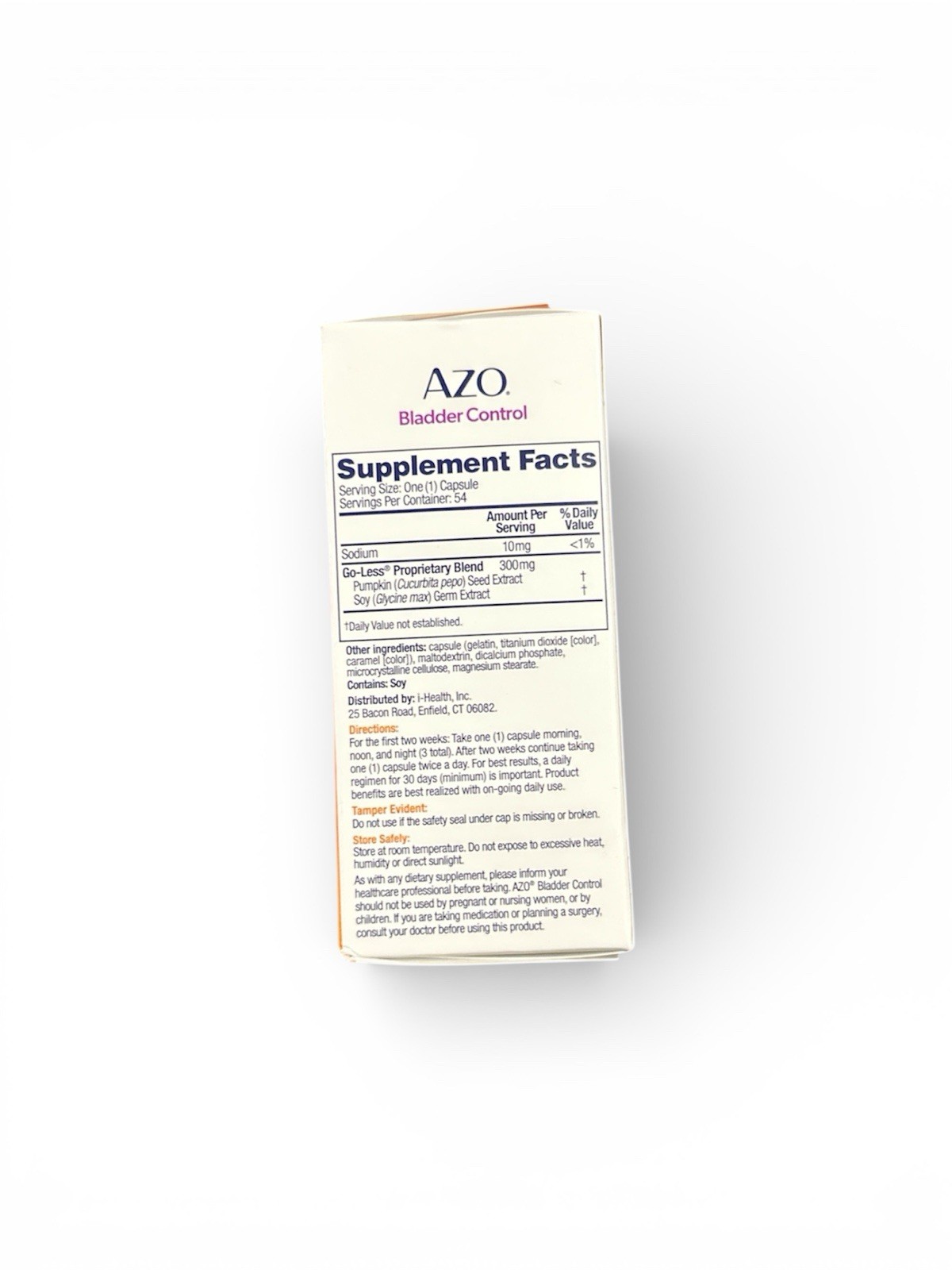 AZO AMR-021 Bladder Control Go-Less Daily Supplement Capsule 54 Count EXP 2027+