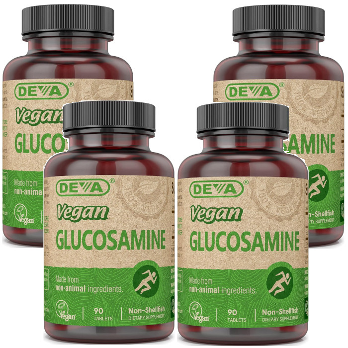 Deva Nutrition Vegan Glucosamine Non-Shellfish 90 Tablets Each (Pack of 4)