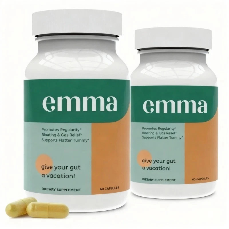 2 bottles Emma Gut Health Supplement for Gas & Bloating Relief,Leaky Gut Repair-