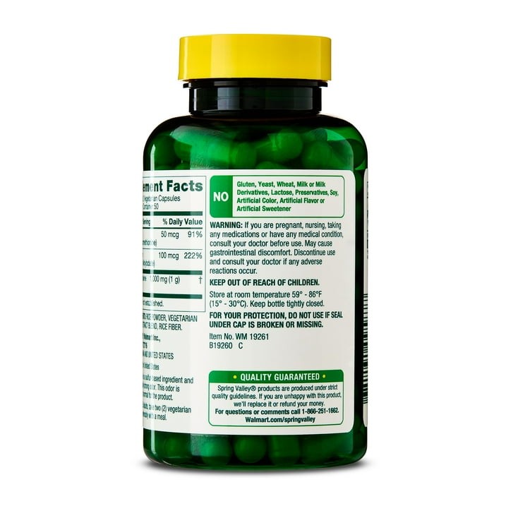 Spring Valley NAC 1000 mg Vegetarian Capsules, Immune Support, 100 Count