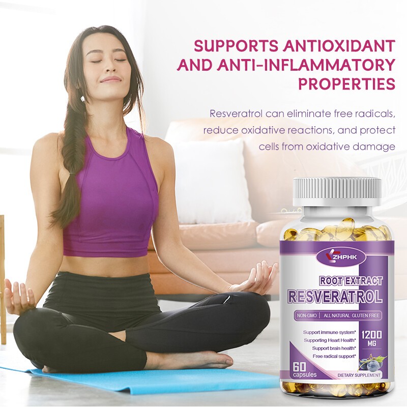 1200 MG Resveratrol Maximum Strength Natural AntiAging Antioxidant 60 Capsules