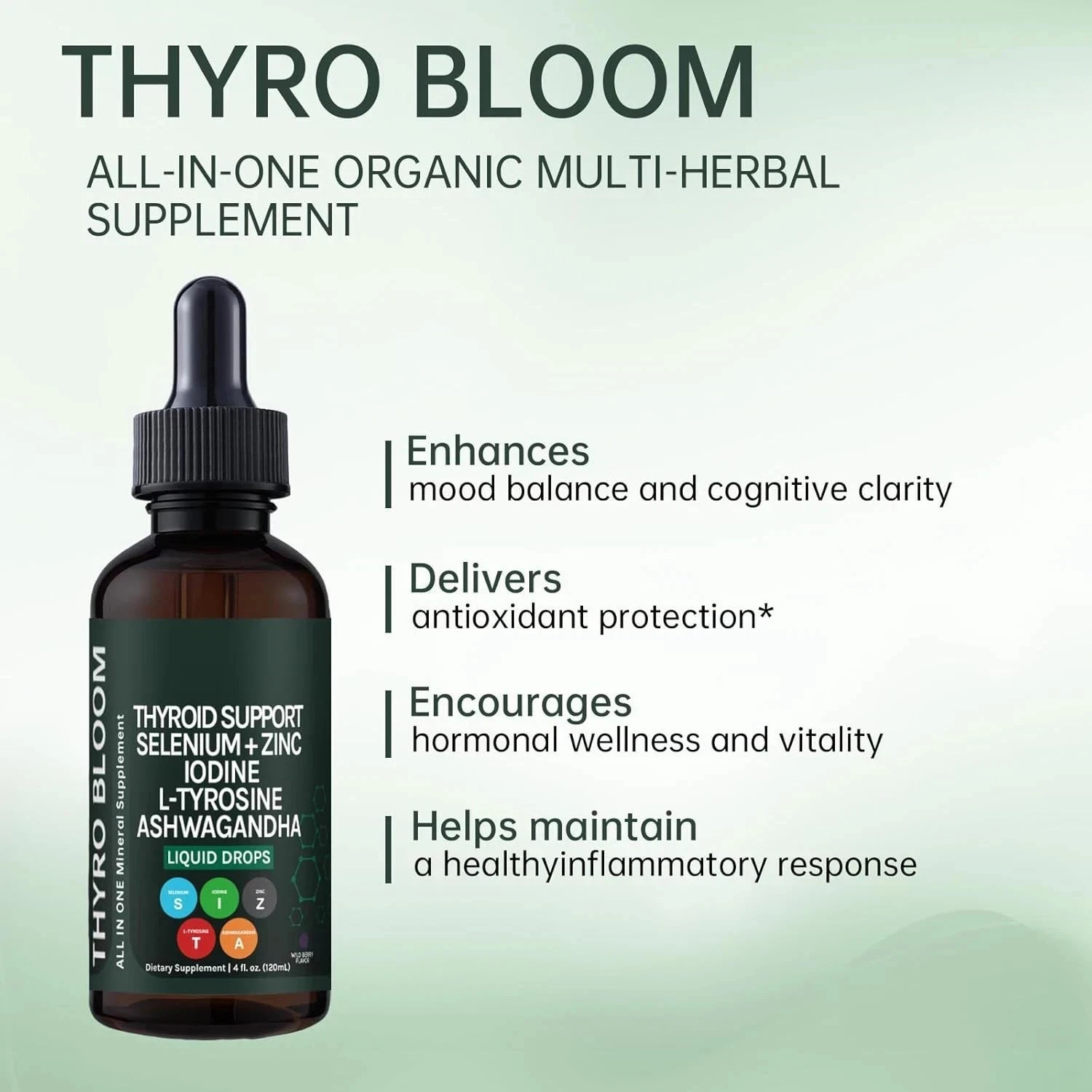 Thyroid Support Drops | Liquid Drops with Selenium, Zinc & L-Tyrosine, I