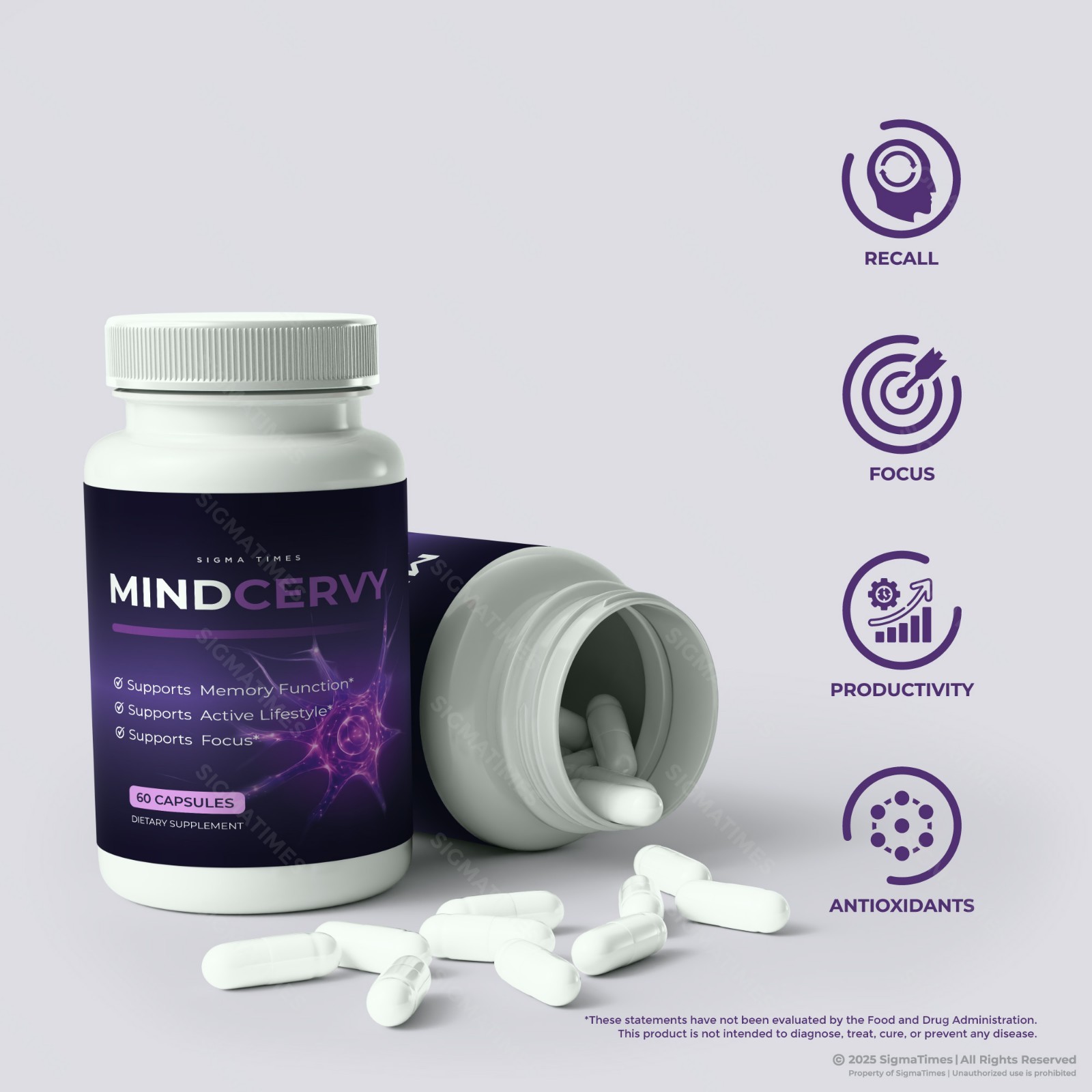 MindCervy Capsules, Advanced Formula, Memory & Brain Health Support – 3 Pack