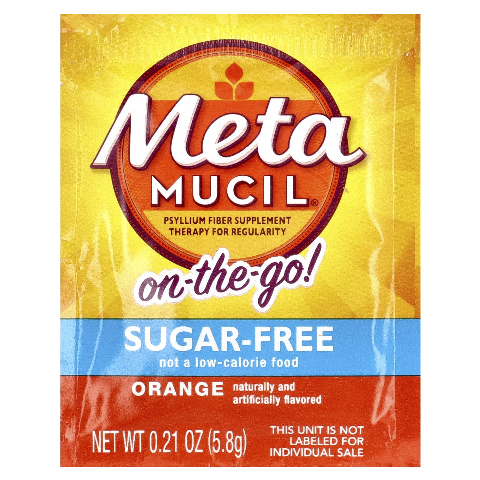 On-The-Go, 4-in-1 Fiber, Orange, Sugar Free, 30 Powder Packets, 0.21 oz (5.8 g)