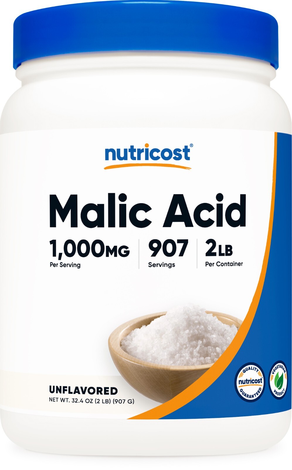 Nutricost Malic Acid Powder 2 LBS – Gluten Free, Non-GMO