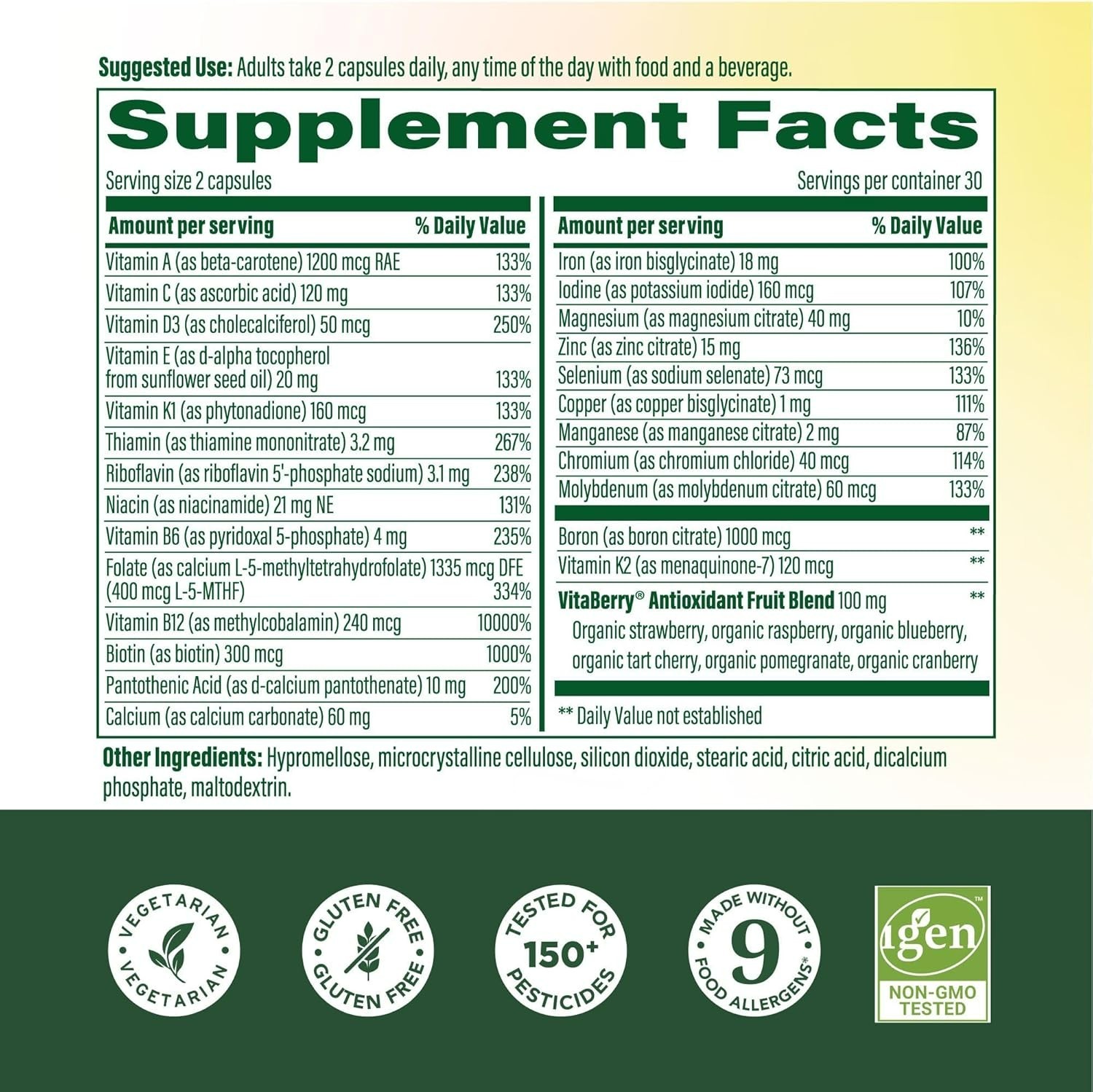 MegaFood Whole Body Womens Multivitamin Vitamin D3 K2 Magnesium Citrate, Folate