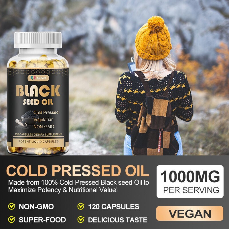 Black Seed Oil 1000mg – 100% Pure Organic COLD PRESSED Cumin Nigella Sativa US
