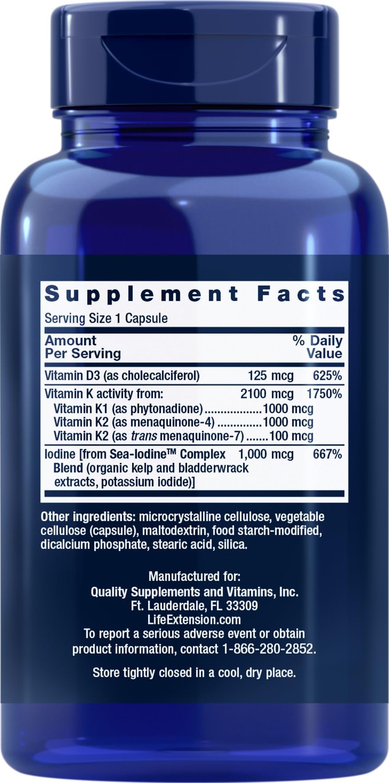 Life Extension Vitamins D & K with Sea-Iodine 60 Caps (2-Pack)