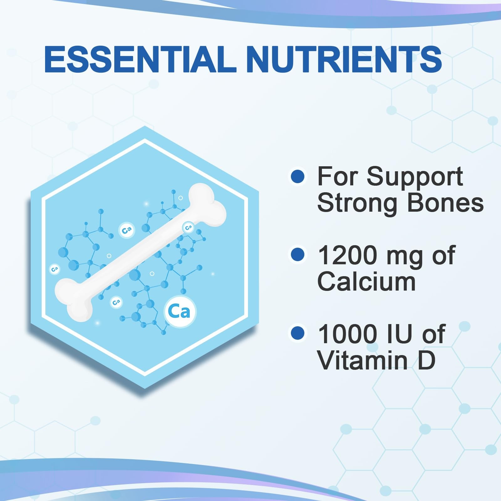 Calcium Vitamin D3 1200mg Magnesium Tablets 186 Count Sugar Free