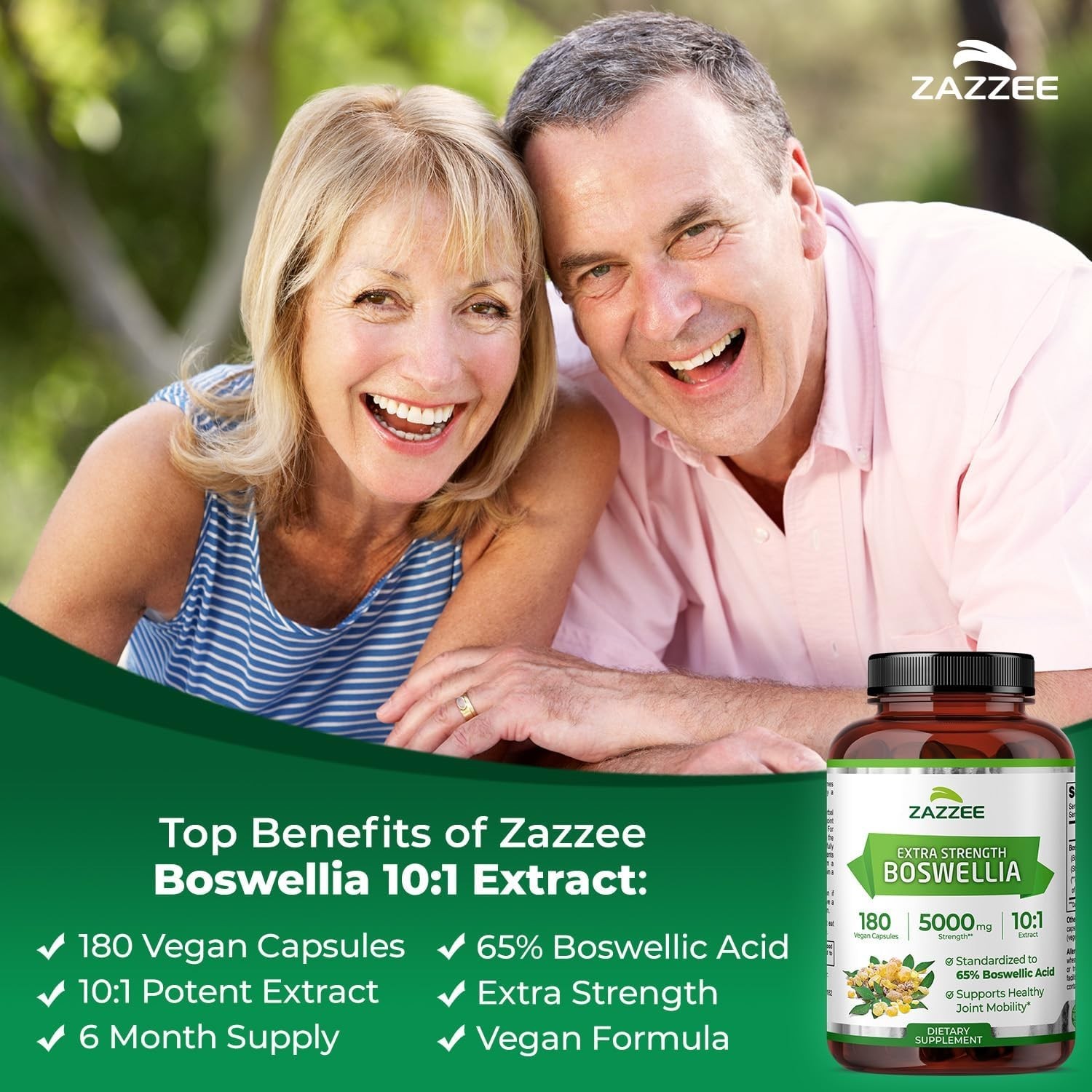 Extra Strength Boswellia 10:1 Extract, 5000 mg Strength, 180 Vegan Capsules