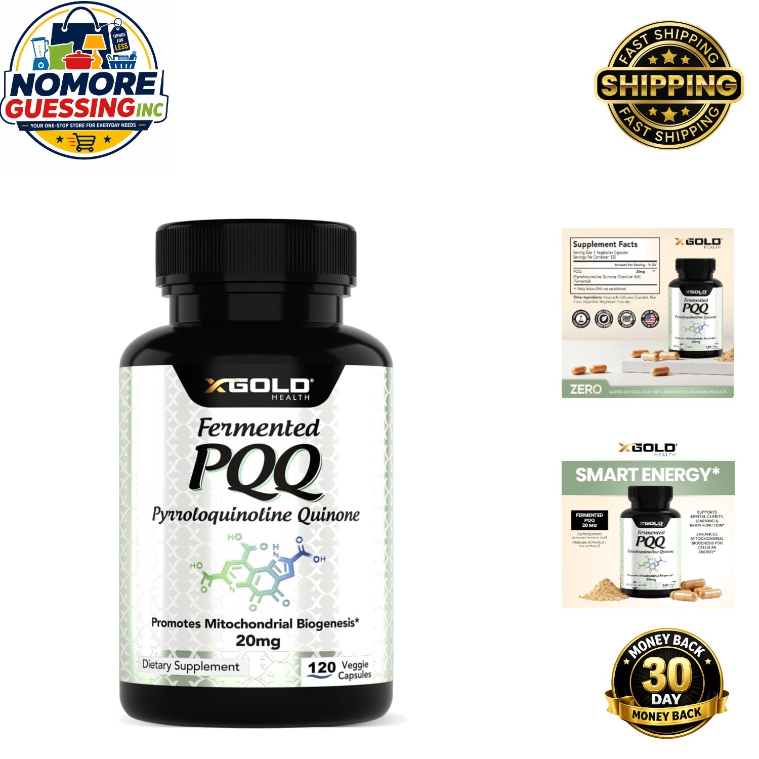 Gluten-Free PQQ 20mg Capsules – Boost Mitochondrial Health in 120 Easy Pills