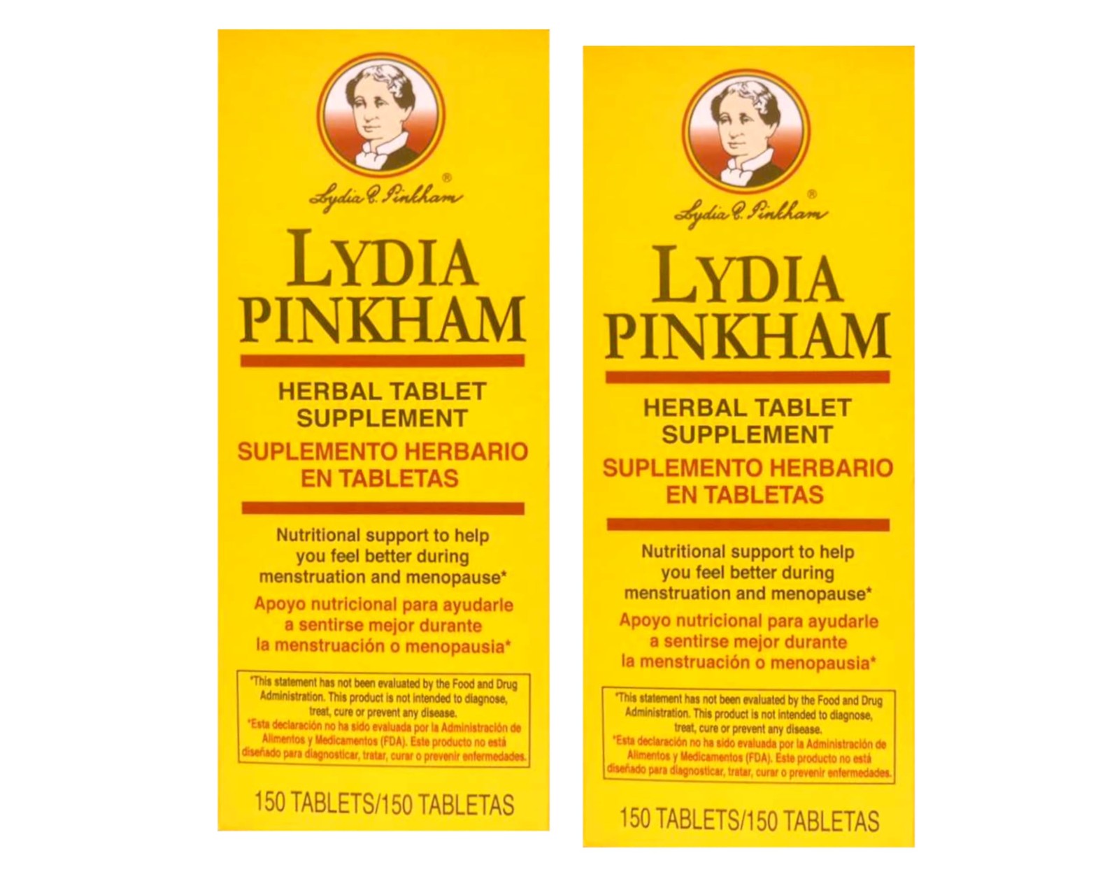 Lydia Pinkham Herbal Tablet Supplement 150 Tablets (Pack 1 Count of 2)