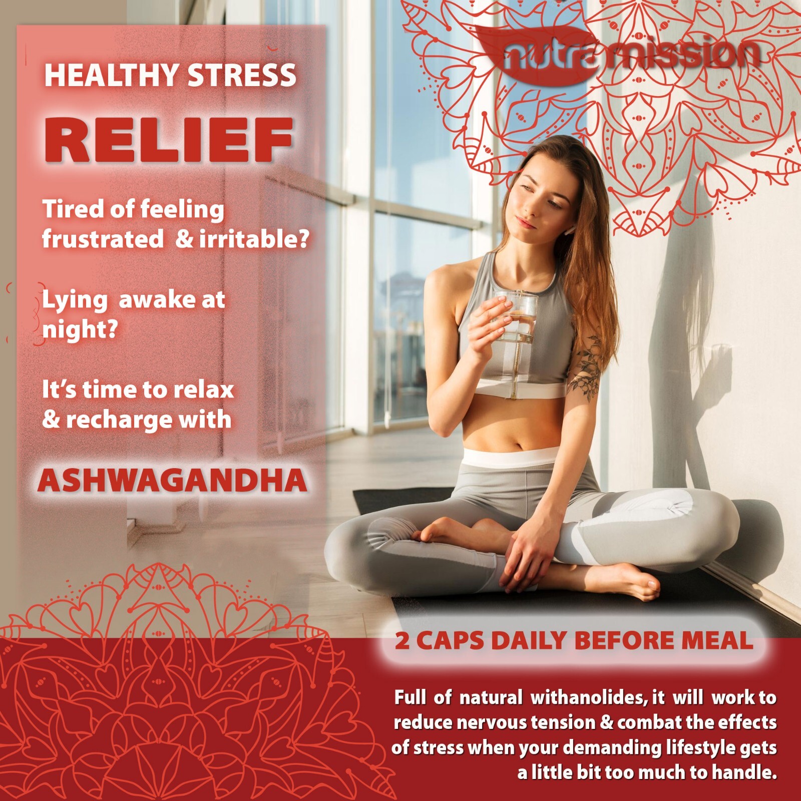 Ashwagandha Capsules 1300mg with Black Pepper-120ct