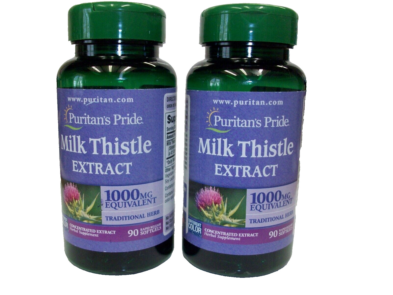 Milk Thistle (Silymarin) 1,000 mg 90 Softgels (2 Pack)