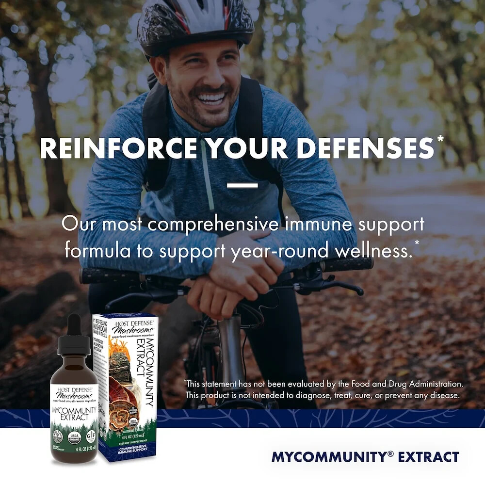 Host Defense MyCommunity Extract 4 oz Organic Immune Support Fungi Perfecti