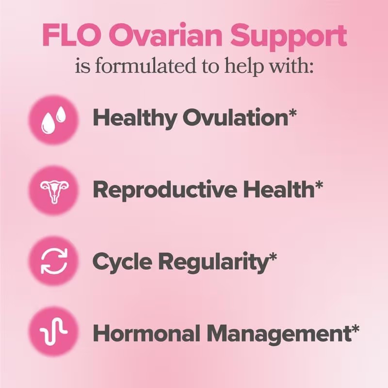 O Positiv FLO Ovarian Support Vitamin 90 Dietary Supplement for Hormone Balance