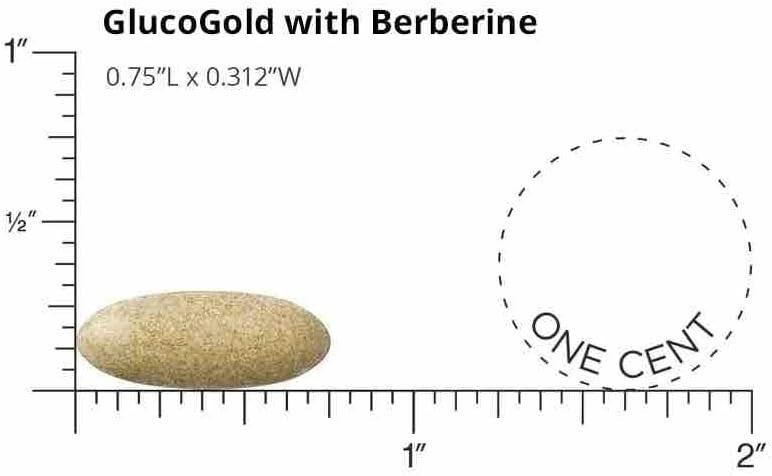 GlucoGold with Berberine Cinnamon Chromium Banaba Leaf Extract 90 Tablets