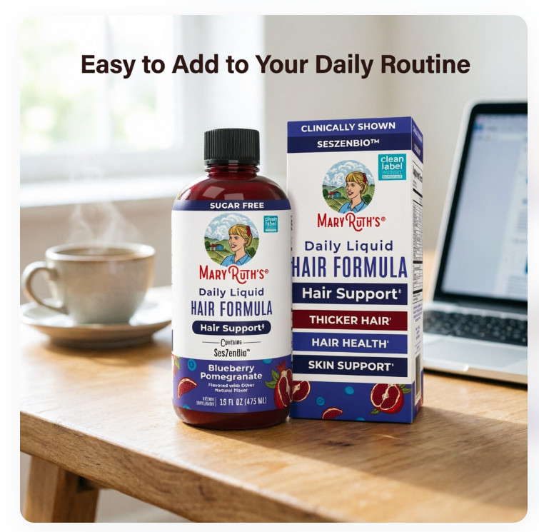 2-pack MaryRuth’s Daily Liquid Hair Supplement, Blueberry & Pomegranate Flavor